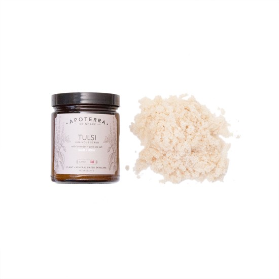 Tulsi Luminous Scrub with Lavender + Pink Sea Salt